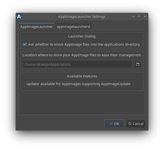 AppImage Launcher Settings