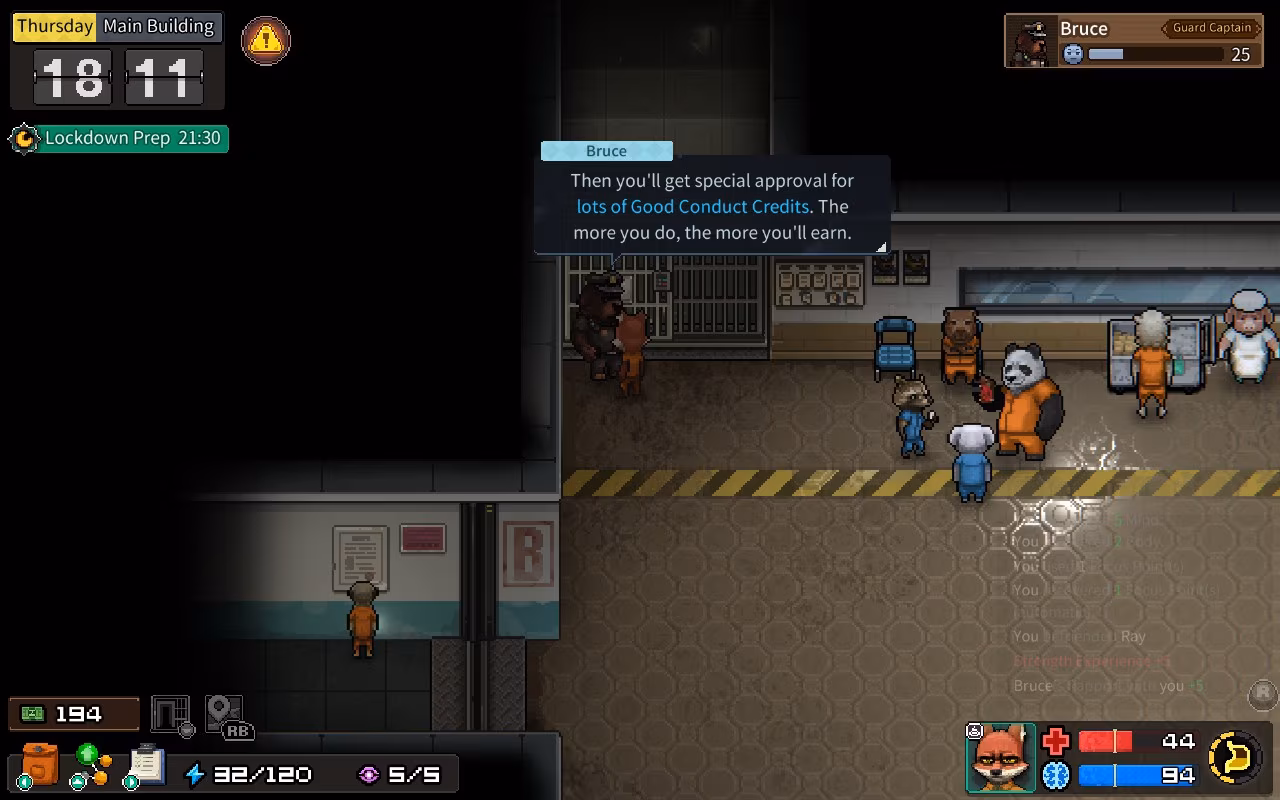 good conduct rewards in Back to the Dawn