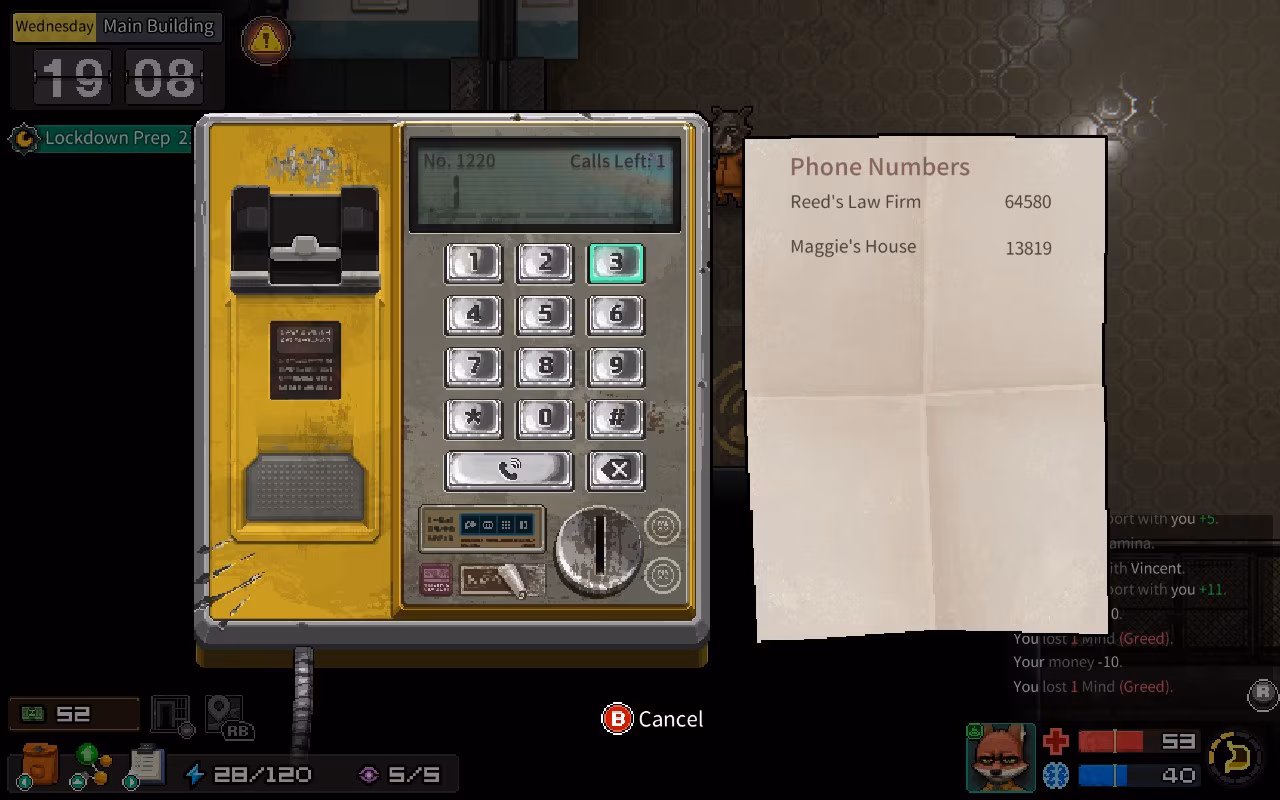 you can make phone calls in Back to the Dawn