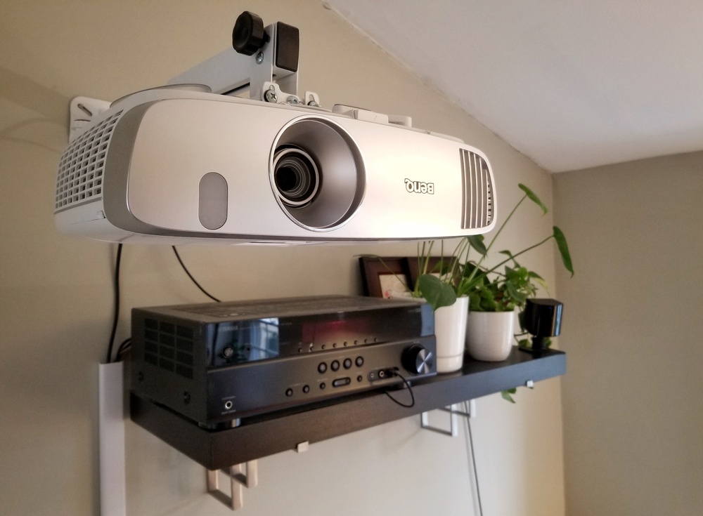 My projector with a Yamaha receiver in the background and an Index base station, too.
