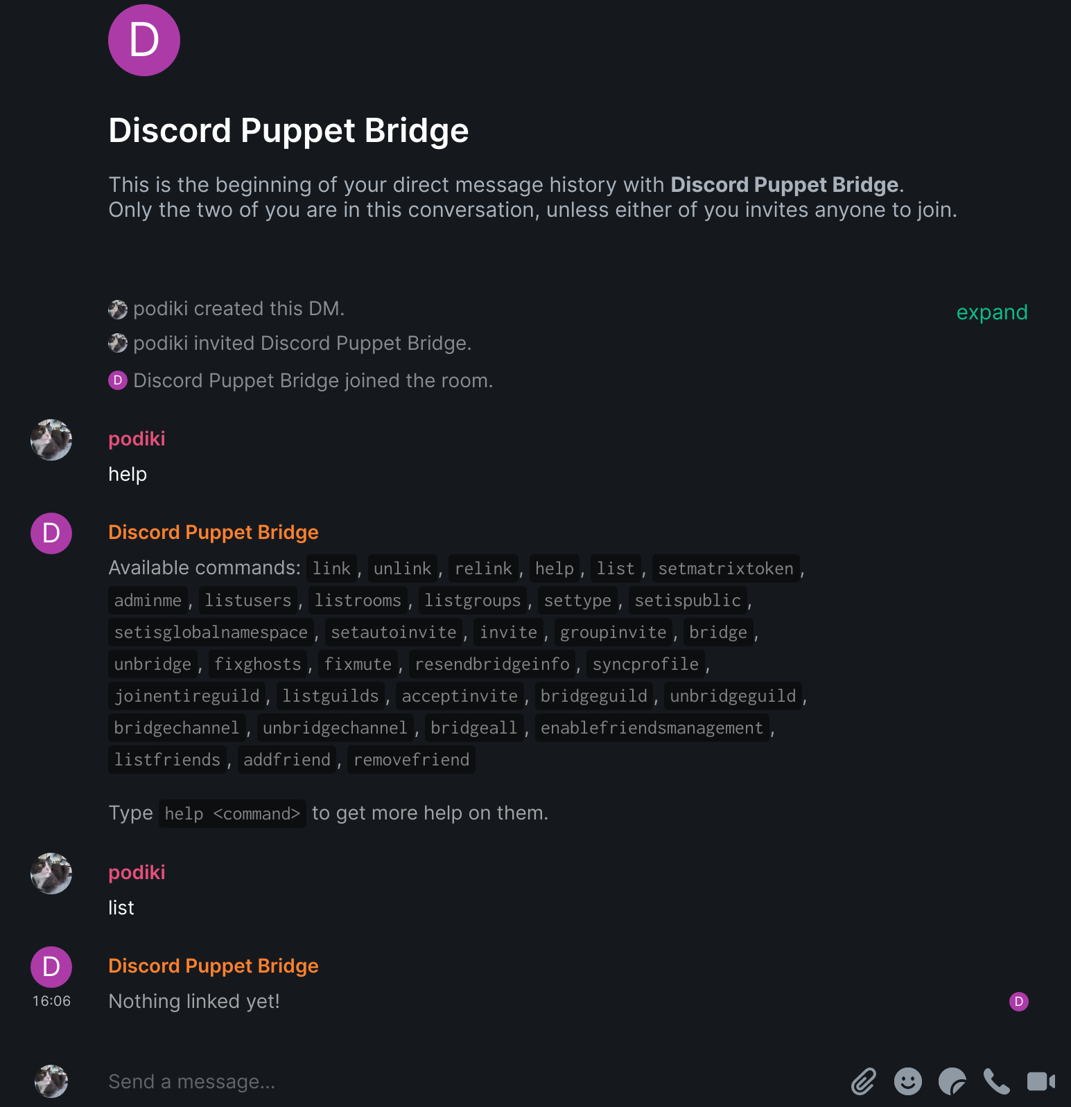 Discord Bridge  Element Knowledge