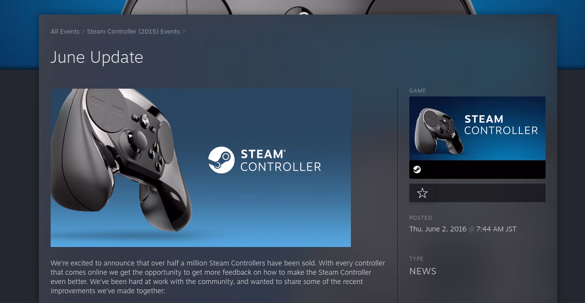 steam controller sells 500k back in 2016