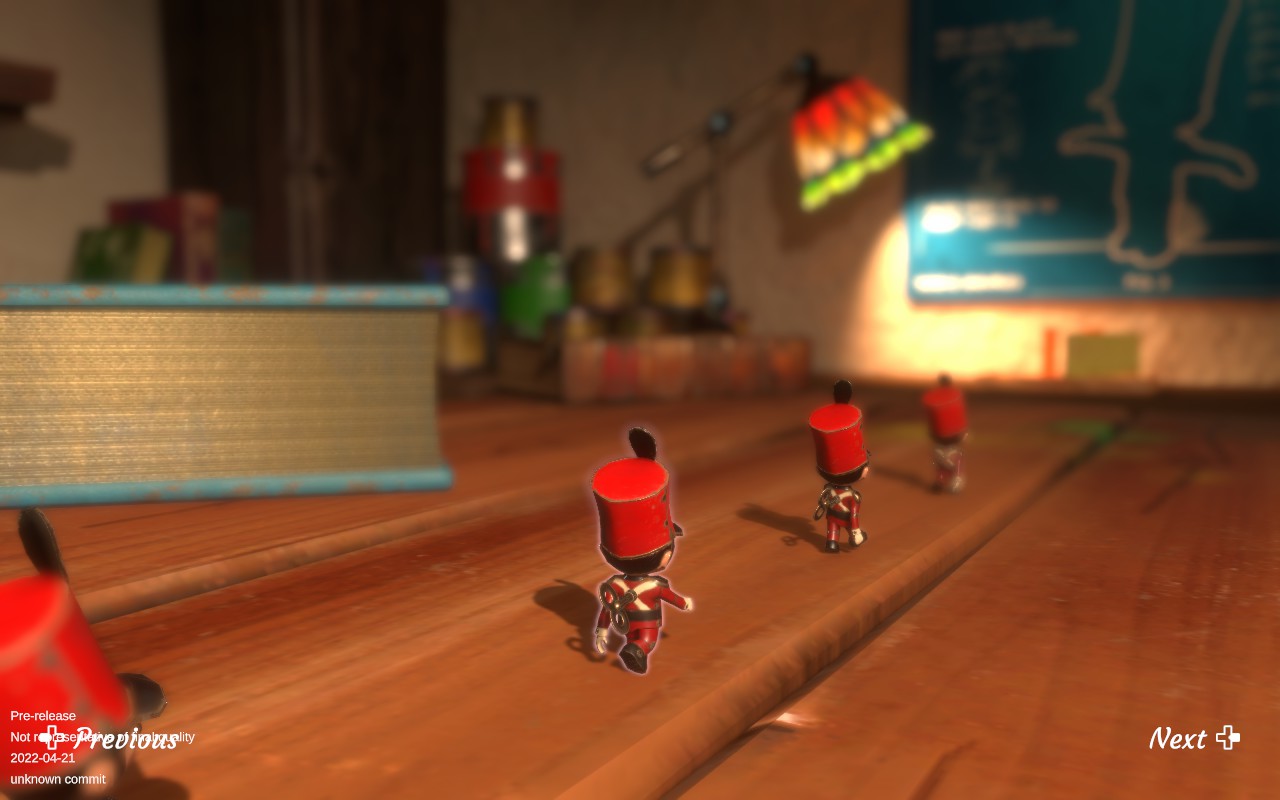 Toy soldiers marching to their doom… Unless you interfere!