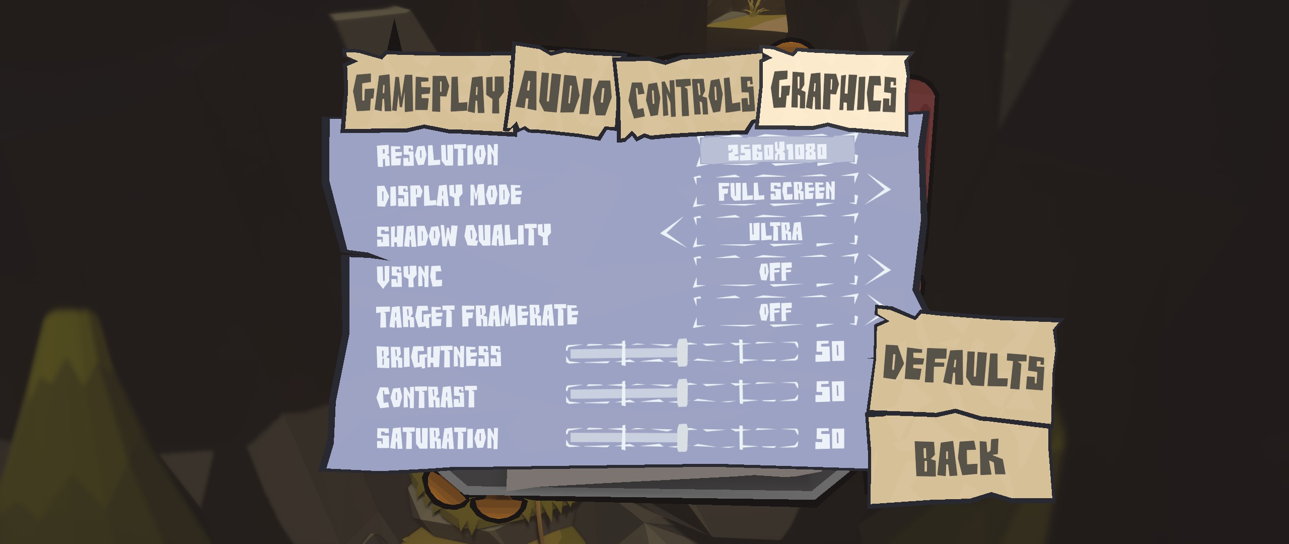 The graphical options are very simple