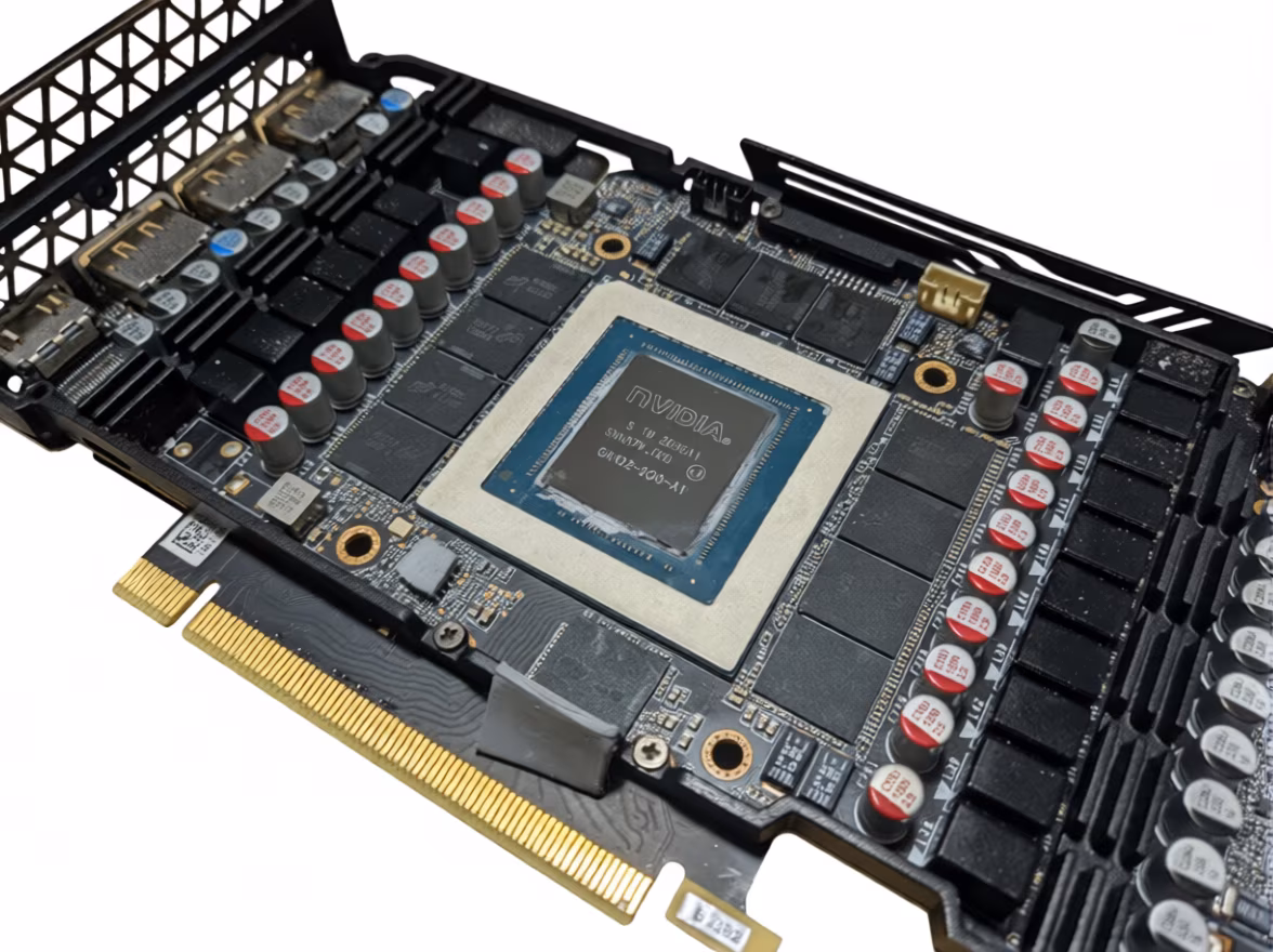 the naked Nvidia chip on the GPU